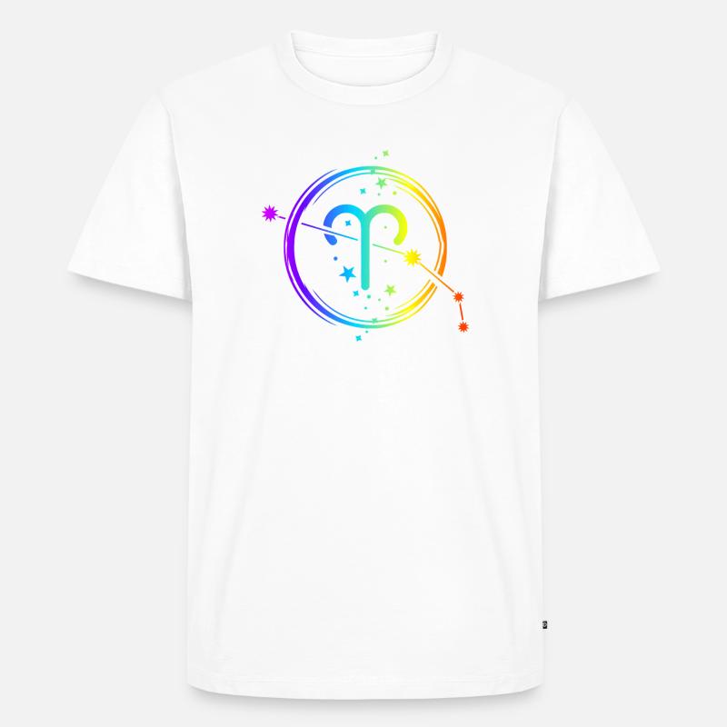 Widder-Horoskop, Tierkreiszeichen und Astrologie - Männer Premium Bio T-Shirt - Weiß
