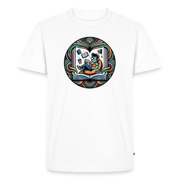 Monde du Livre dans le Cosmos Couleur Rat de Bibliothèque Rat de Bibliothèque - T-shirt Premium bio Homme - blanc - Devant - Nico (187cm)
