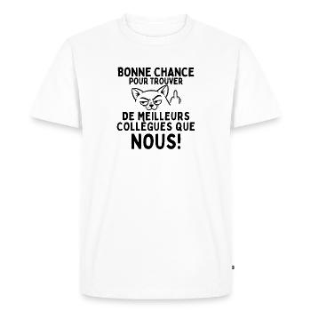 Good luck in the office: best colleagues? - Men's Premium Organic T-Shirt - white - Front - Nico (187cm)