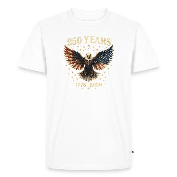 250 ans anniversaire de l’Amérique 1776-2026 Drapeau de l’aigle - T-shirt Premium bio Homme - blanc - Devant - Nico (187cm)