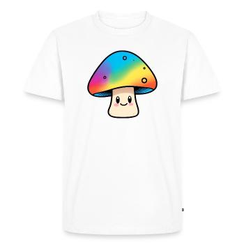 Conception des champignons arc-en-ciel Kawaii - T-shirt Premium bio Homme - blanc - Devant - Nico (187cm)
