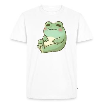 Cuddly frog in soft green - Men's Premium Organic T-Shirt - white - Front - Nico (187cm)