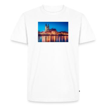 Mageburg in the evening - Men's Premium Organic T-Shirt - white - Front - Nico (187cm)