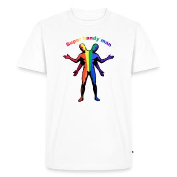 Super Handy Man Rainbow - Men's Premium Organic T-Shirt - white - Front - Nico (187cm)