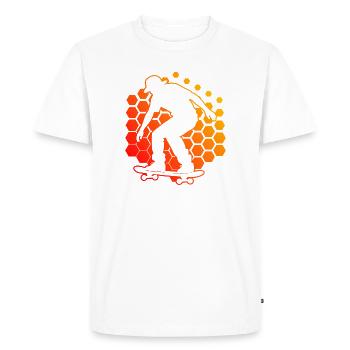 Funny skater motif - Men's Premium Organic T-Shirt - white - Front - Nico (187cm)