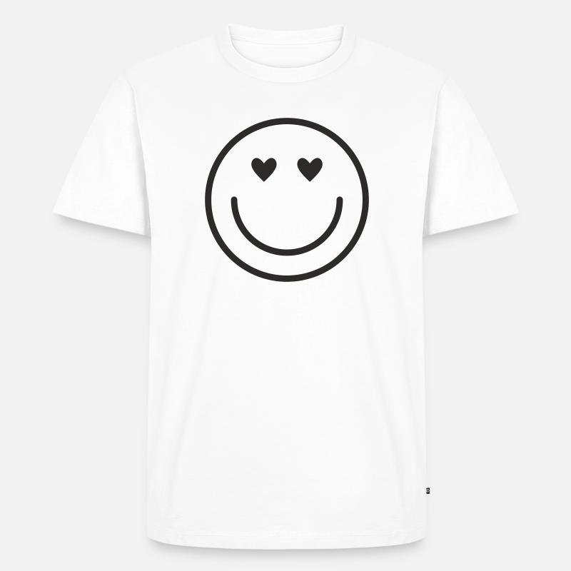 Smiley lachen lächle smile - Männer Premium Bio T-Shirt - Weiß