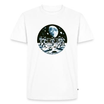 Moon football: Astronauts in orbit - Men's Premium Organic T-Shirt - white - Front - Nico (187cm)