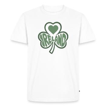 Irlande, Irlande Trèfle au cœur - T-shirt Premium bio Homme - blanc - Devant - Nico (187cm)
