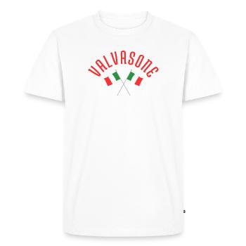 Emblème des drapeaux italiens de Valvasone - T-shirt Premium bio Homme - blanc - Devant - Nico (187cm)