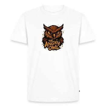 The angry owl - Men's Premium Organic T-Shirt - white - Front - Nico (187cm)