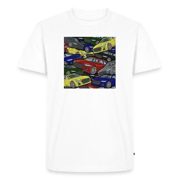 Explosion de couleurs des voitures kaléidoscopes - T-shirt Premium bio Homme - blanc - Devant - Nico (187cm)