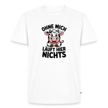 Rien ne marche sans moi. Drôle de ferme de vaches. - T-shirt Premium bio Homme - blanc - Devant - Nico (187cm)