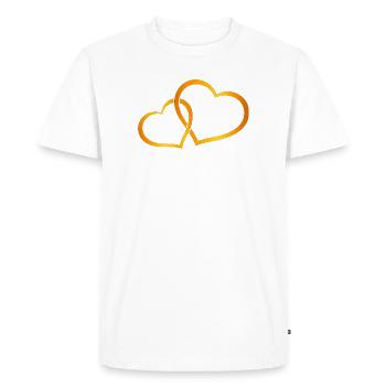 Cœurs d’or dévorés - T-shirt Premium bio Homme - blanc - Devant - Nico (187cm)