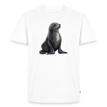 Lions de mer Lion de mer - T-shirt Premium bio Homme - blanc - Devant - Nico (187cm)
