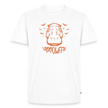 Safari Afrique Faune du Serengeti hippopotame d’Halloween - T-shirt Premium bio Homme - blanc - Devant - Nico (187cm)