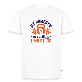 La salle de sport des passionnés de fitness appelle incontournable - T-shirt Premium bio Homme - blanc - Devant - Nico (187cm)