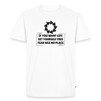 Fear Has No Place - Men's Premium Organic T-Shirt - white - Front - Nico (187cm)