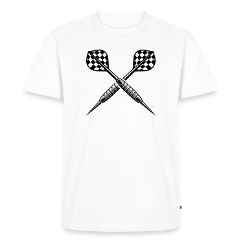 Lancer de fléchettes Fléchettes Fléchettes - T-shirt Premium bio Homme - blanc - Devant - Nico (187cm)