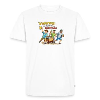 Father's Day - Good question! - Men's Premium Organic T-Shirt - white - Front - Nico (187cm)