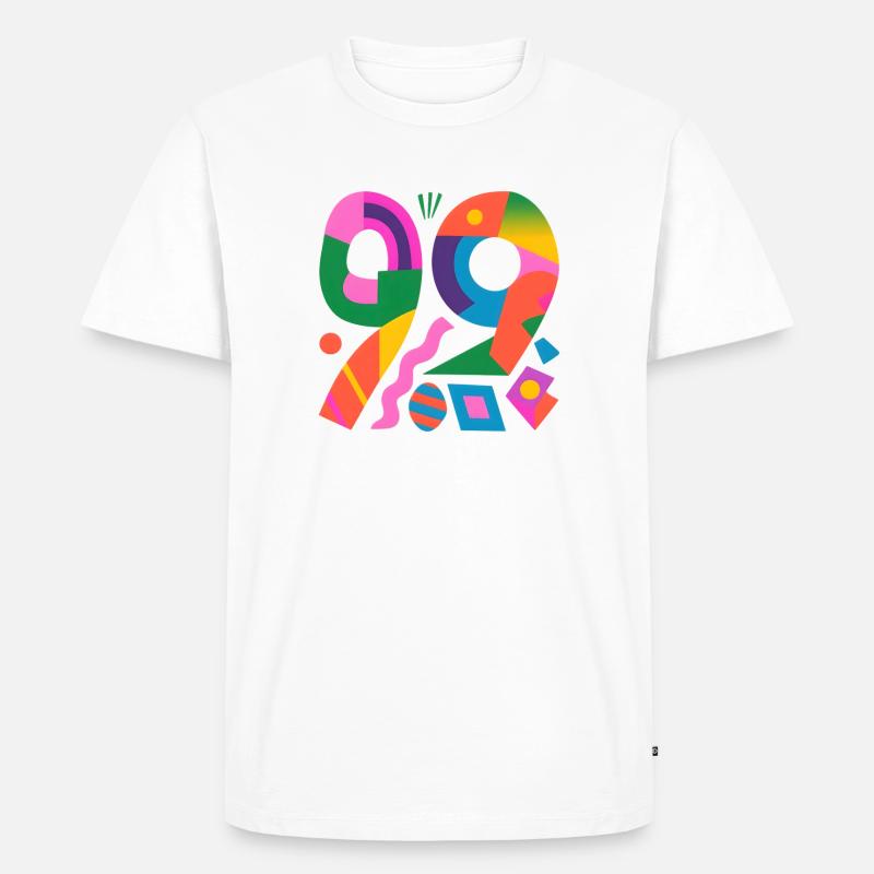 Farbexplosion 99 Party - Männer Premium Bio T-Shirt - Weiß