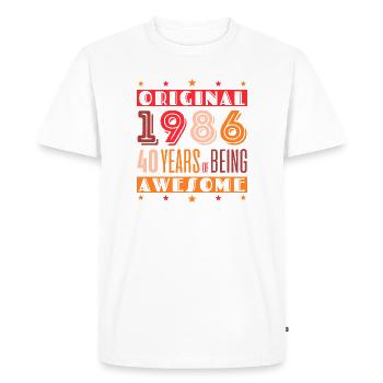 Original 1986 : 40 ans d’extraordinaire - T-shirt Premium bio Homme - blanc - Devant - Nico (187cm)