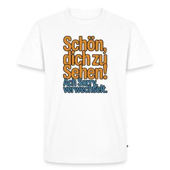 Content de te voir - désolé, je suis perdu. - T-shirt Premium bio Homme - blanc - Devant - Nico (187cm)