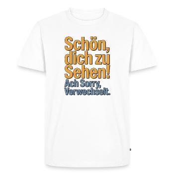 Content de te voir - désolé, je suis perdu. - T-shirt Premium bio Homme - blanc - Devant - Nico (187cm)