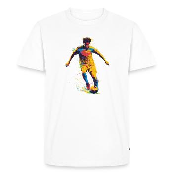 Colorful soccer hero - Men's Premium Organic T-Shirt - white - Front - Nico (187cm)