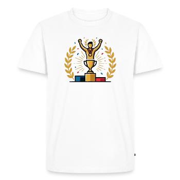 Winner's trophy This is what winners look like Winner motif - Men's Premium Organic T-Shirt - white - Front - Nico (187cm)