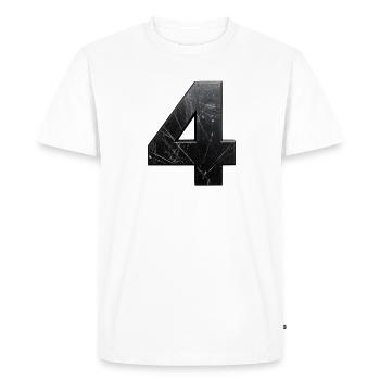 Texture de rayures en quatre métaux - T-shirt Premium bio Homme - blanc - Devant - Nico (187cm)