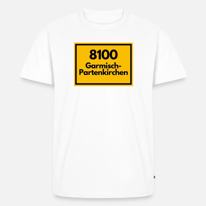 OLD POSTCODE POSTCODE 8100 GARMISCH-PARTENKIRCHEN - Men's Premium Organic T-Shirt - white