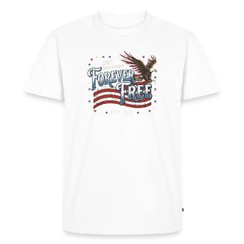 250 ans anniversaire de l’Amérique : Forever Free Eagle - T-shirt Premium bio Homme - blanc - Devant - Nico (187cm)