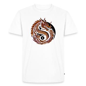 Dragon Spiral Yin of Fire - Men's Premium Organic T-Shirt - white - Front - Nico (187cm)
