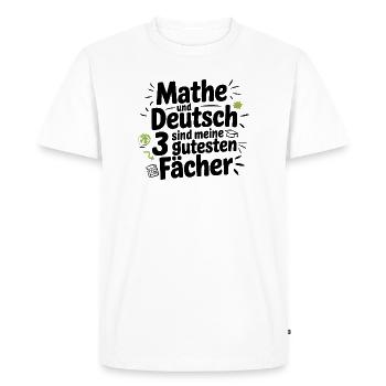 Math and German are my 3 best subjects - Men's Premium Organic T-Shirt - white - Front - Nico (187cm)