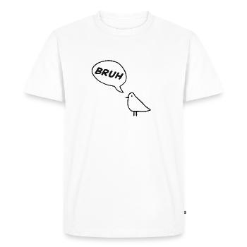Un oiseau impertinent qui dit BRUH ! - T-shirt Premium bio Homme - blanc - Devant - Nico (187cm)