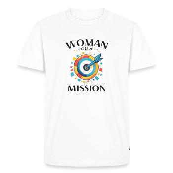 Woman On A Mission – Modern Power Look - Men's Premium Organic T-Shirt - white - Front - Nico (187cm)