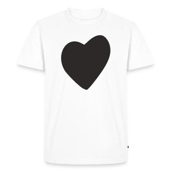 Cœur minimaliste – design d’amour simple - T-shirt Premium bio Homme - blanc - Devant - Nico (187cm)