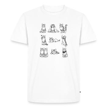 Night Cats Silhouettes Collection - Men's Premium Organic T-Shirt - white - Front - Nico (187cm)