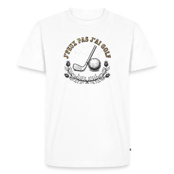 I Can't I Have Golf – Engraving - Men's Premium Organic T-Shirt - white - Front - Nico (187cm)