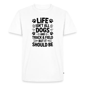 Athletics Saying Dog Athletics Gift - Men's Premium Organic T-Shirt - white - Front - Nico (187cm)