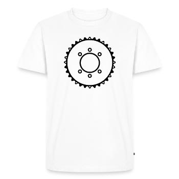 Entraînement par pignon à plateau - T-shirt Premium bio Homme - blanc - Devant - Nico (187cm)