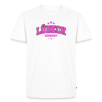 Logo de la ville rose de Lübeck - T-shirt Premium bio Homme - blanc - Devant - Nico (187cm)