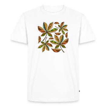 leaves - Men's Premium Organic T-Shirt - white - Front - Nico (187cm)