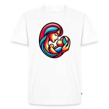 Harmonie colorée mère-enfant - T-shirt Premium bio Homme - blanc - Devant - Nico (187cm)