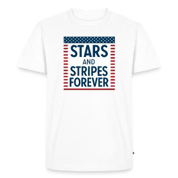Forever Stars and Stripes - Men's Premium Organic T-Shirt - white - Front - Nico (187cm)
