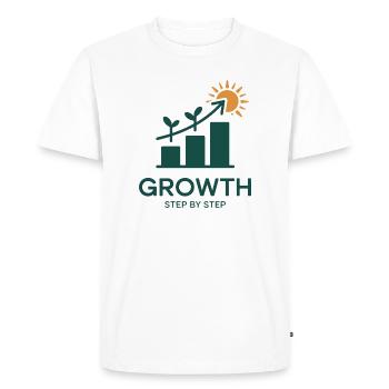 Croissance étape par étape – Succès & Croissance - T-shirt Premium bio Homme - blanc - Devant - Nico (187cm)