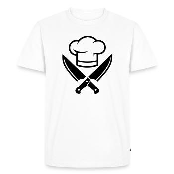 Silhouette de couteau de chapeau de chef - T-shirt Premium bio Homme - blanc - Devant - Nico (187cm)