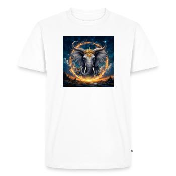 Éléphant Céleste à la Couronne d’Or - T-shirt Premium bio Homme - blanc - Devant - Nico (187cm)
