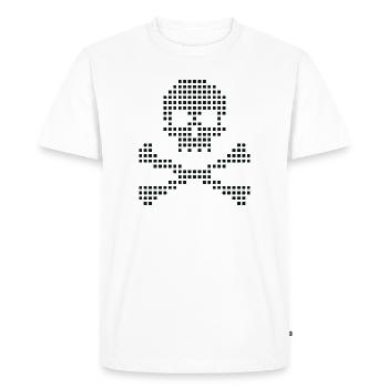 Pixel Skull Crossbones - Men's Premium Organic T-Shirt - white - Front - Nico (187cm)