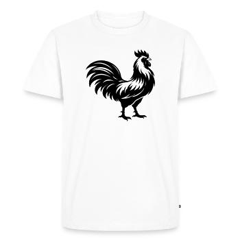Silhouette du coq - T-shirt Premium bio Homme - blanc - Devant - Nico (187cm)